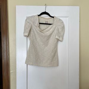 Cream anthro sweater blouse.